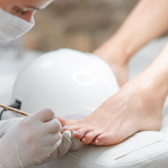 Estructura en uñas del dedo pulgar del pie